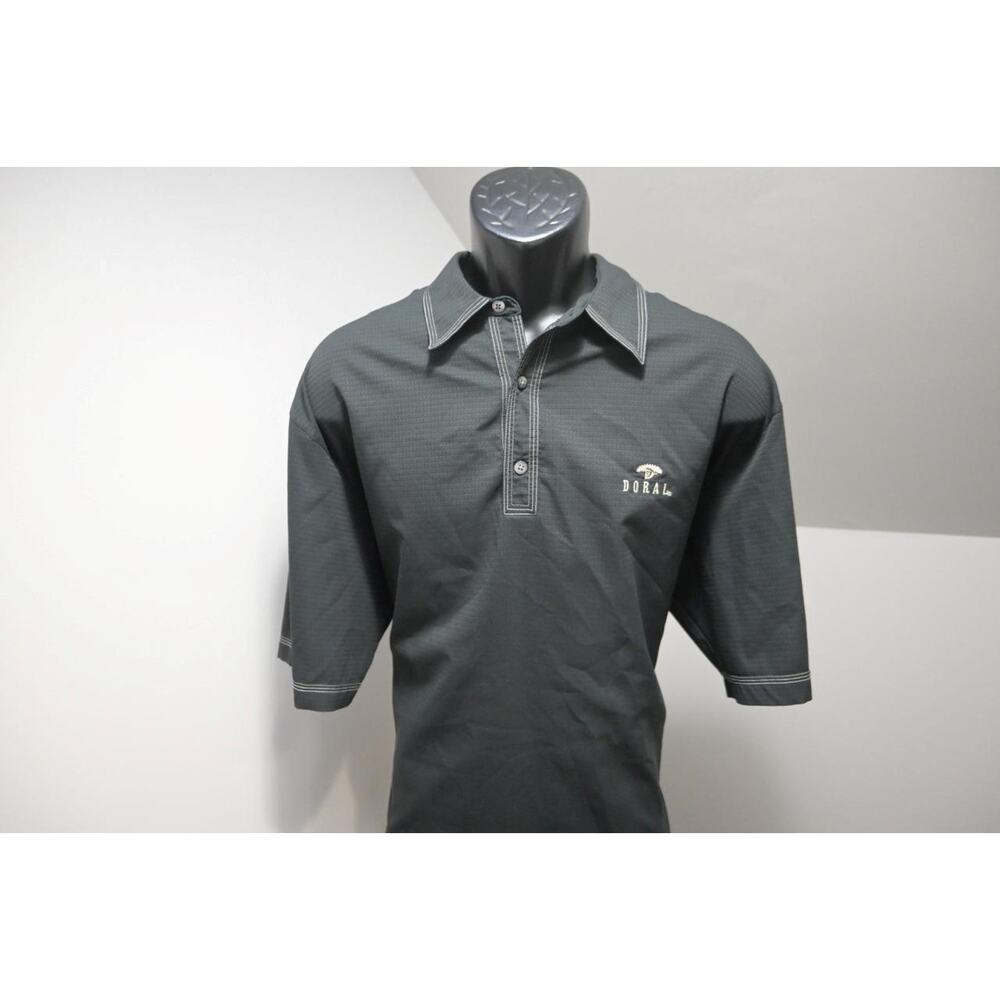 Nike Tiger Woods Golf Polo Dri Fit Black Athletic Golf Shirt Mens Size XL